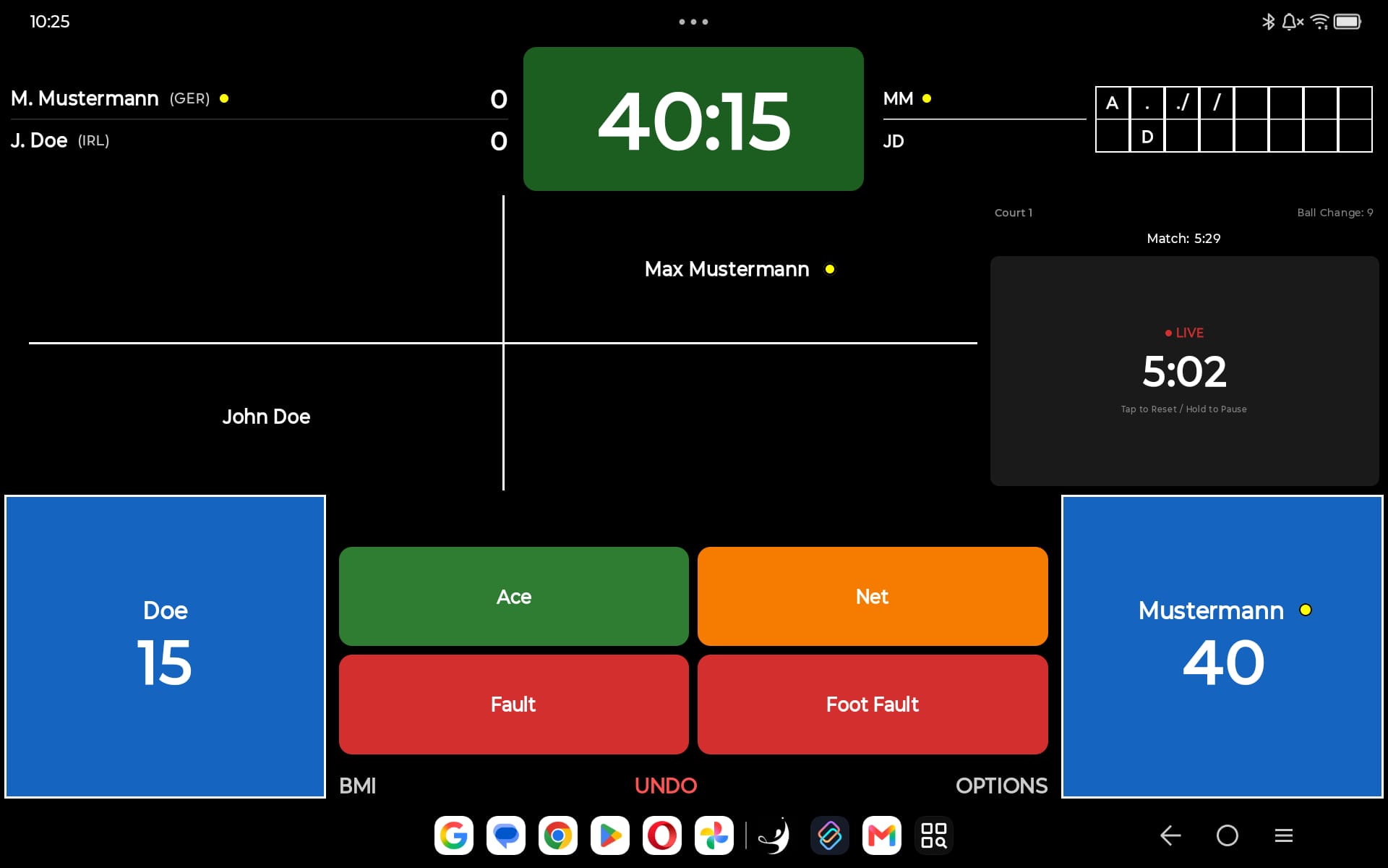 TennScorer Tablet Chair Umpire UI